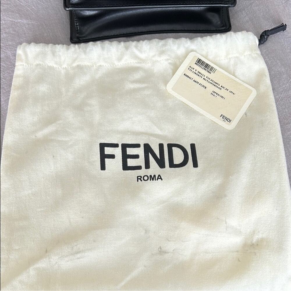 Fendi Small Kan U Ff Pattern Shoulder Bag In Brown chain strap - Picture 9 of 9